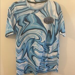 Wave Graphic Blue Swirl Tee